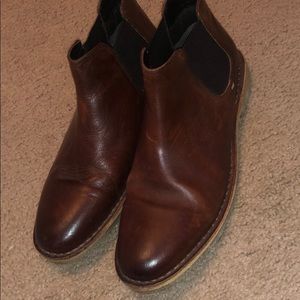 Brown leather dress boots